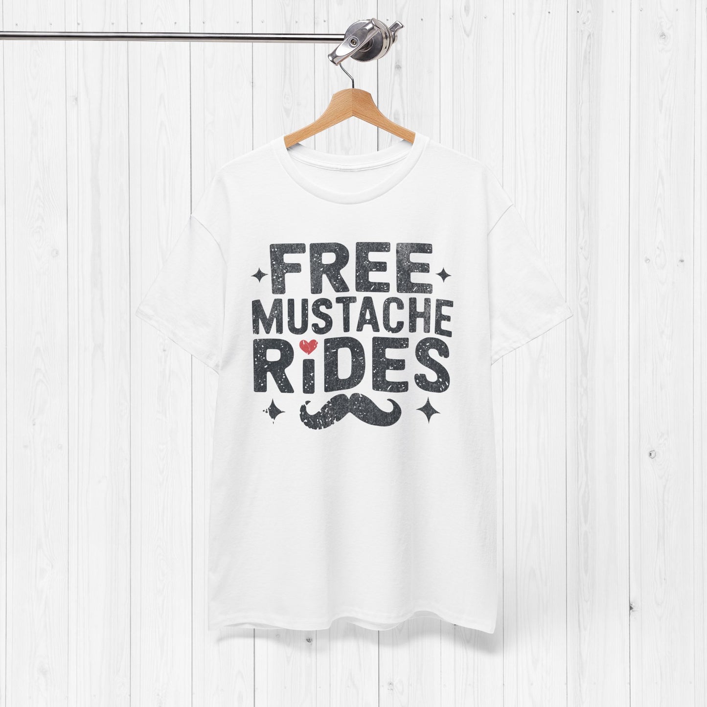 Free Mustache Rides Shirt – Funny Hipster Tee
