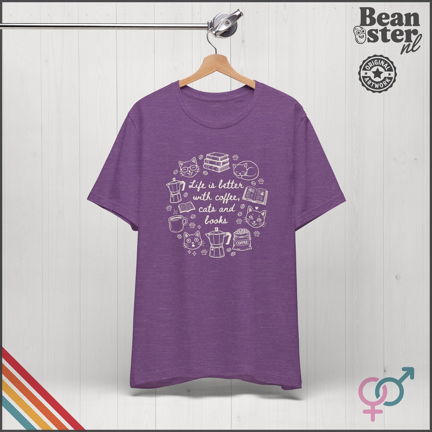 Coffee Cats And Books Shirt | Cozy Reading Tshirt, Vintage Reader Gift, Coffee Lover Retro Tee