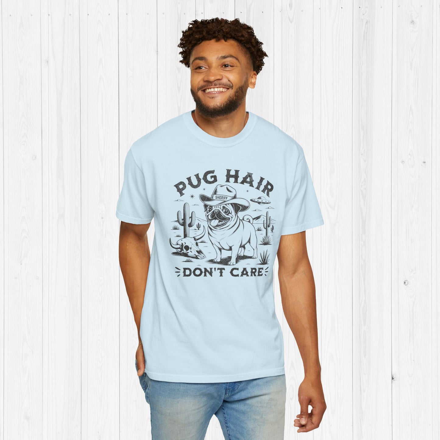 Vintage Western Pug Shirt – Customizable Pug Hair Don’t Care Tee