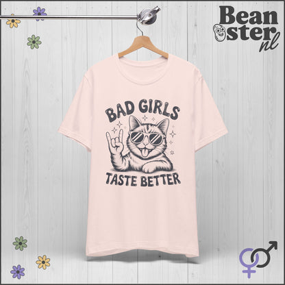 Bad Girls Taste Better – Cool Rock Cat Graphic Tee
