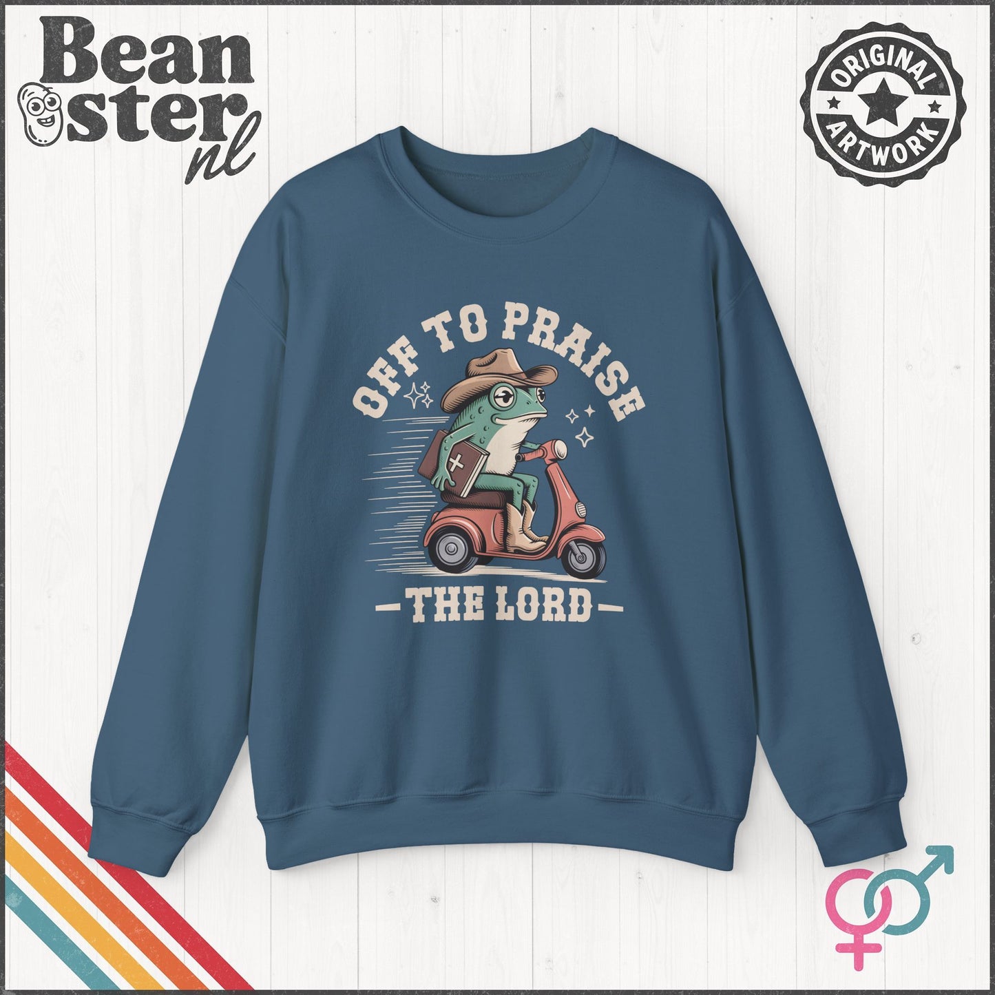 Off To Praise The Lord Frog Sweater – Funny Christian Sweatshirt