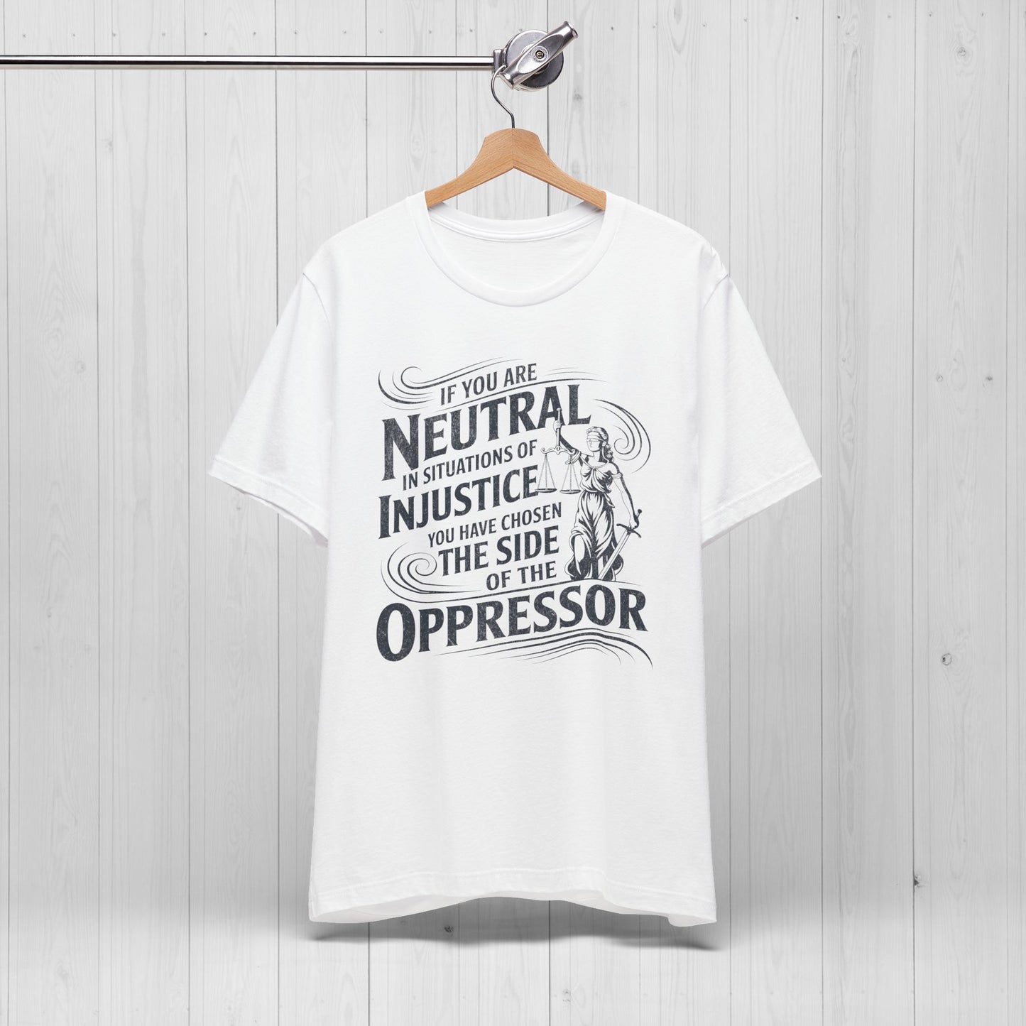 Stand for Justice – Vintage Lady Justice Protest Tee