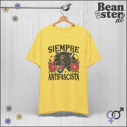 Floral Black Panther Shirt – Siempre Antifascista Tee 🌹