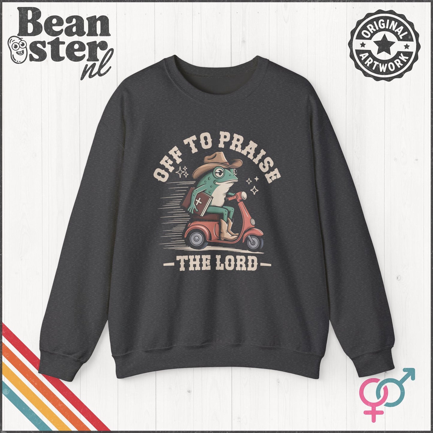 Off To Praise The Lord Frog Sweater – Funny Christian Sweatshirt