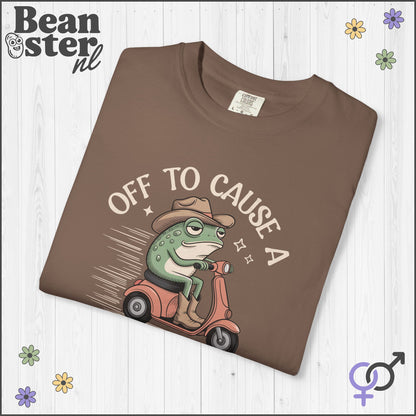 Off To Cause Kerfuffle Frog Meme T-Shirt | Funny Gift Tee