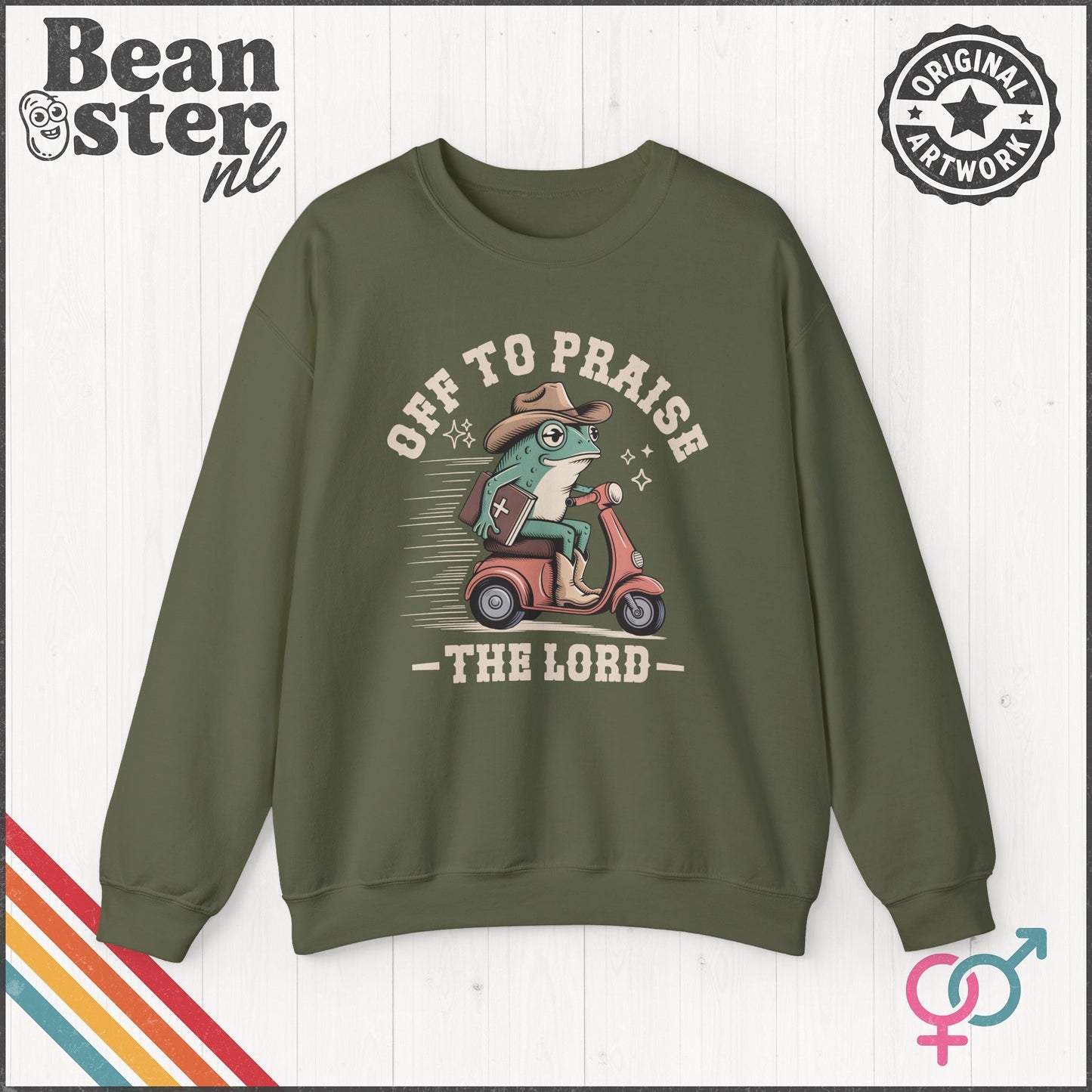 Off To Praise The Lord Frog Sweater – Funny Christian Sweatshirt