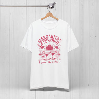 Margaritas and Sunshine Tee – Retro Beach Vibes Shirt 🌞🍹