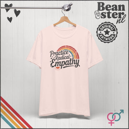 Practice Radical Empathy Tee – Retro Rainbow T-Shirt