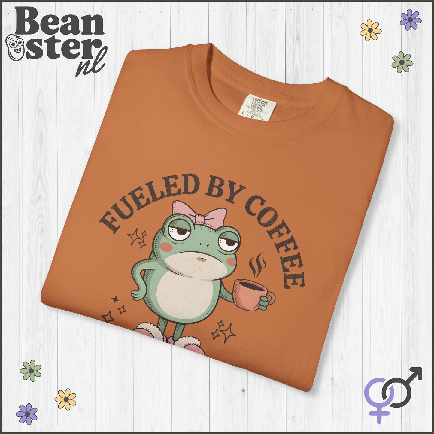 Coffee & Hormonal Chaos Funny Frog Graphic Tee