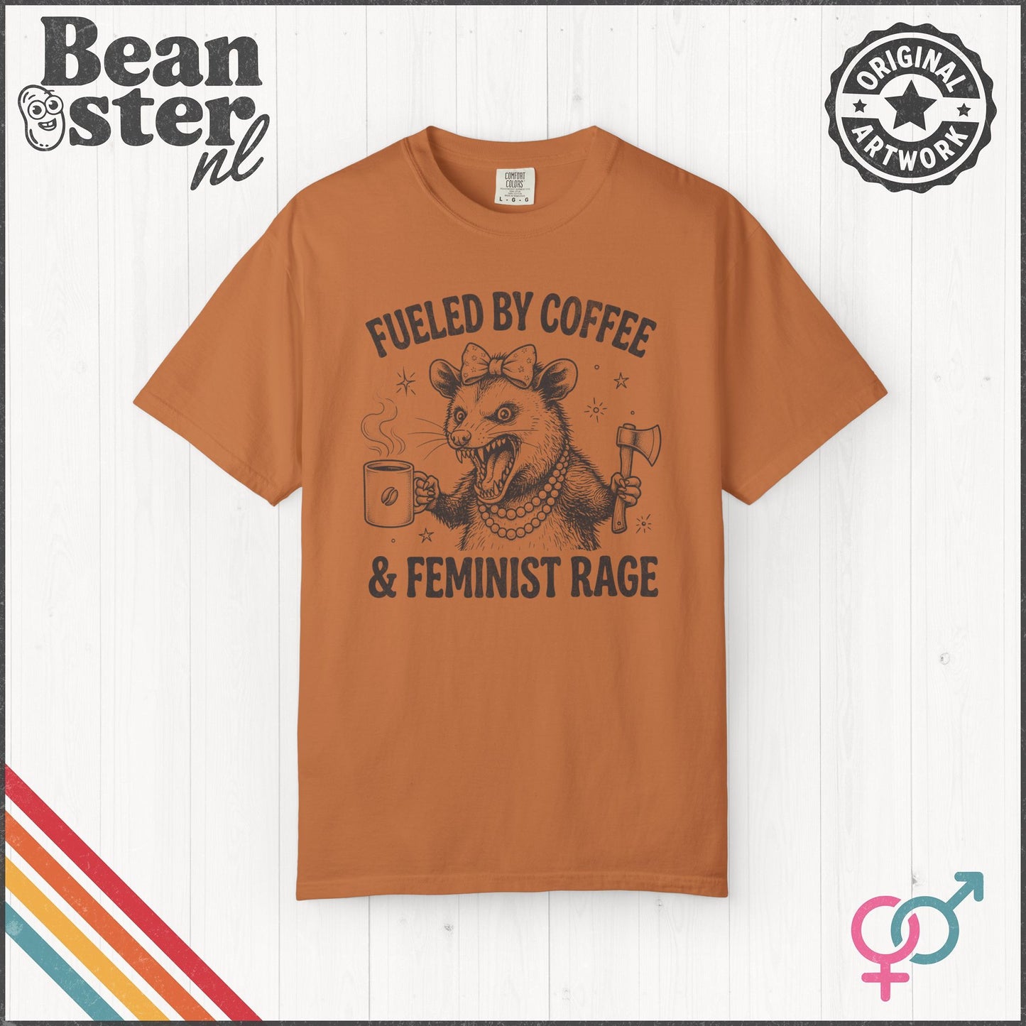 Fueled by Coffee & Feminist Rage Possum T-Shirt