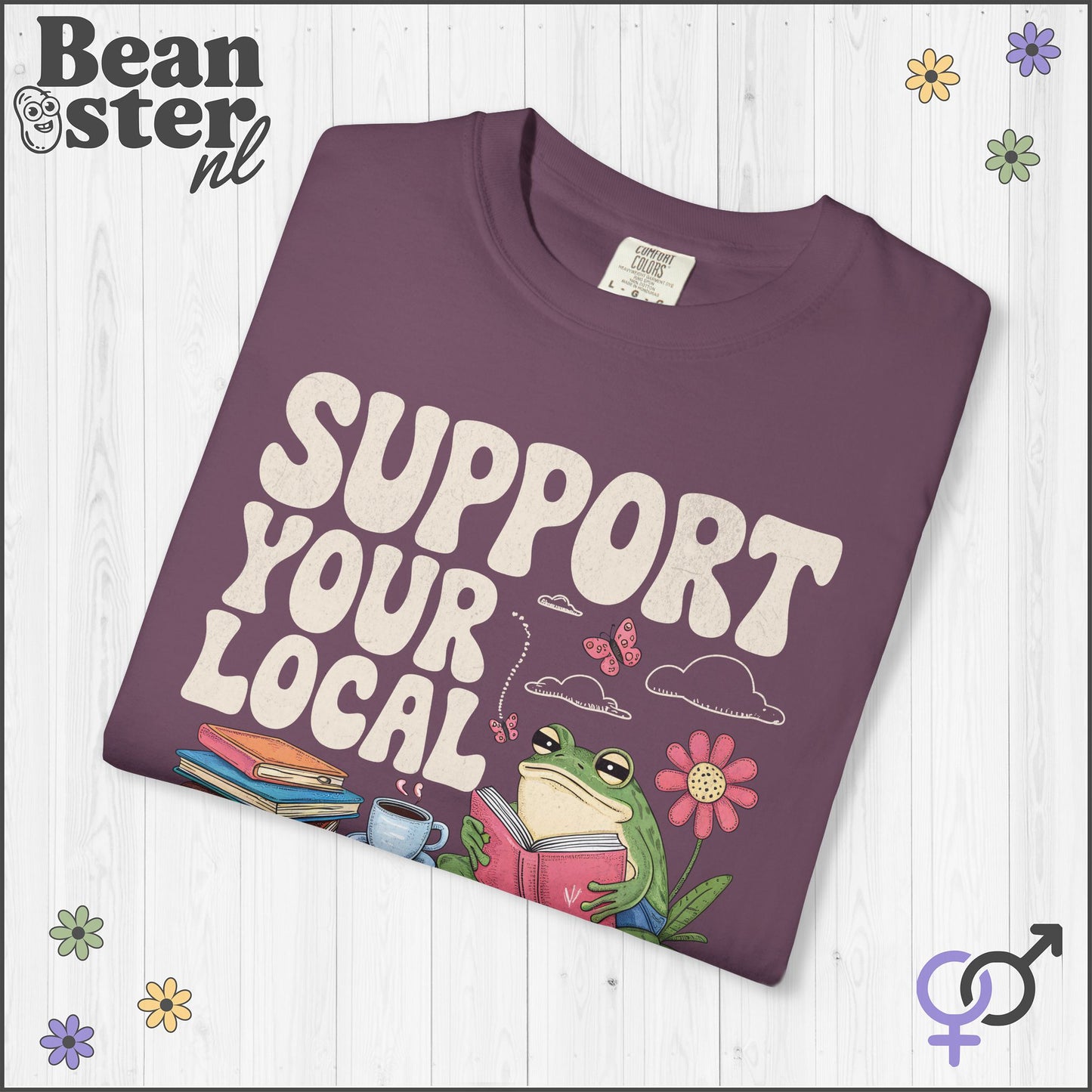 Support Your Local Library Frog Shirt