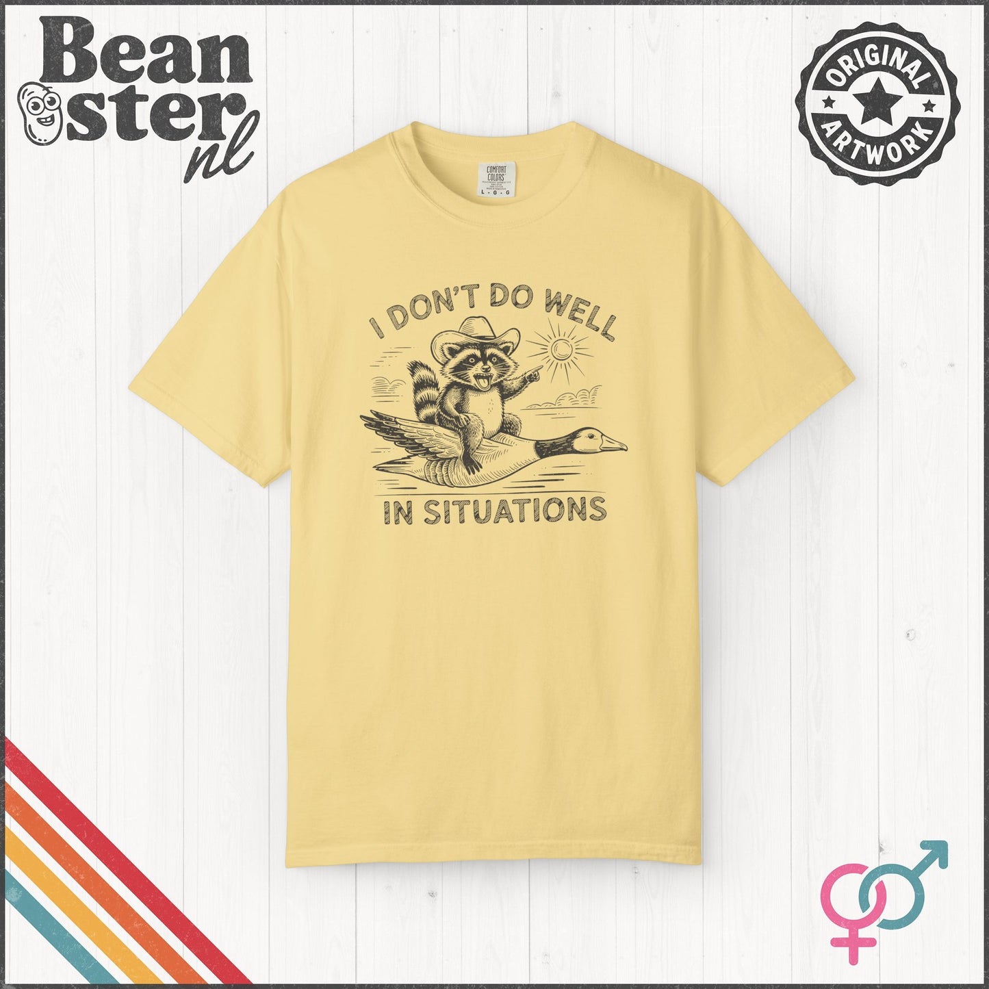 Silly Raccoon & Goose Shirt – Funny Anxiety Meme Tee