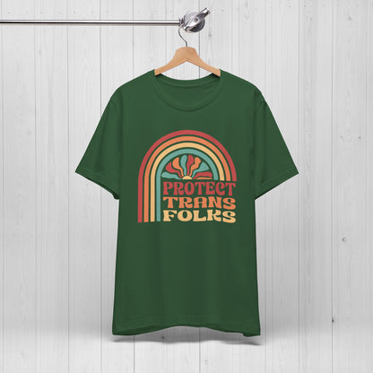 Protect Trans Folks Retro Tee | 80s Pride Shirt