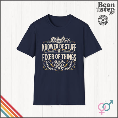 Knower of Stuff Fixer of Things Funny Dad T-Shirt
