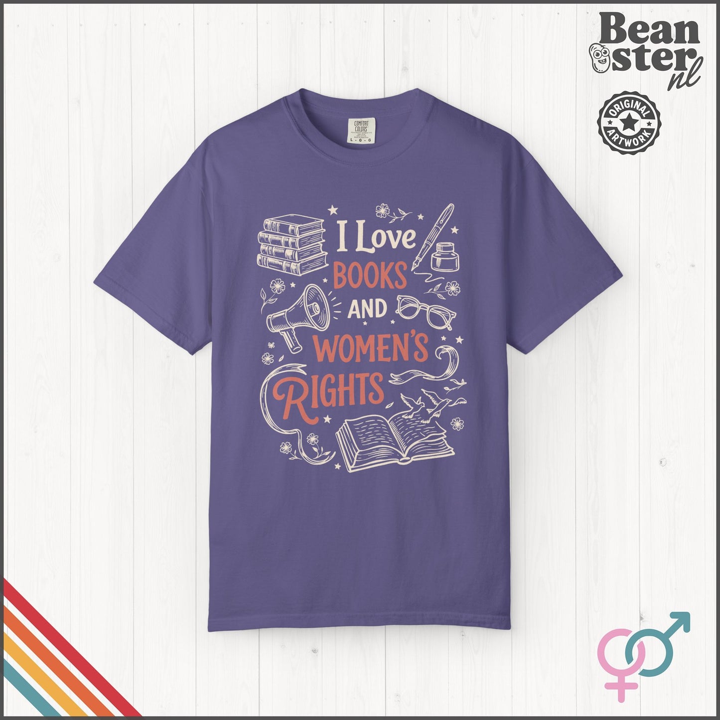 Books & Women's Rights T-Shirt | Feminist Reader Gift