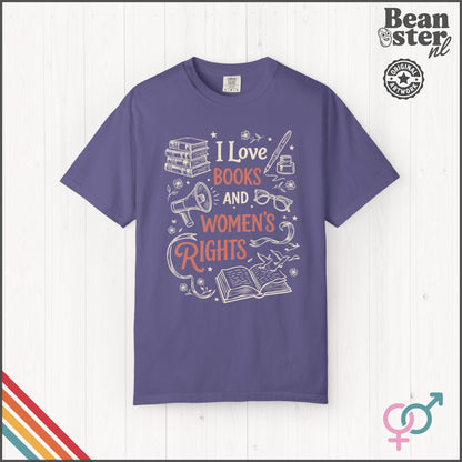 Books & Women's Rights T-Shirt | Feminist Reader Gift