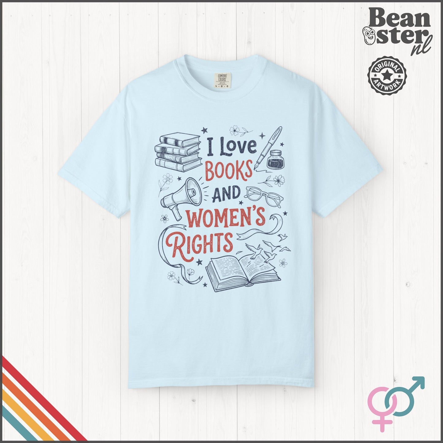 Books & Women's Rights T-Shirt | Feminist Reader Gift