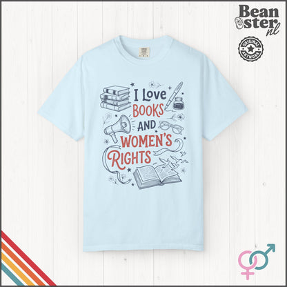 Books & Women's Rights T-Shirt | Feminist Reader Gift