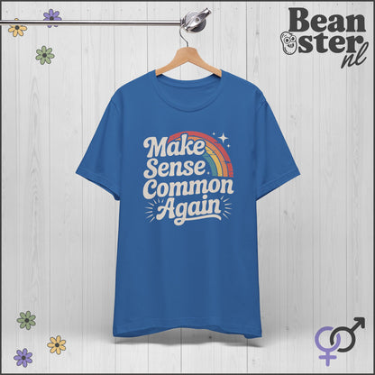 Make Sense Common Again- Retro Rainbow T-Shirt 🌈