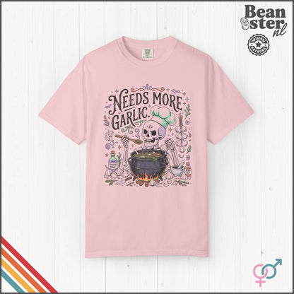 Needs More Garlic T-Shirt | Funny Foodie Kitchen Tee