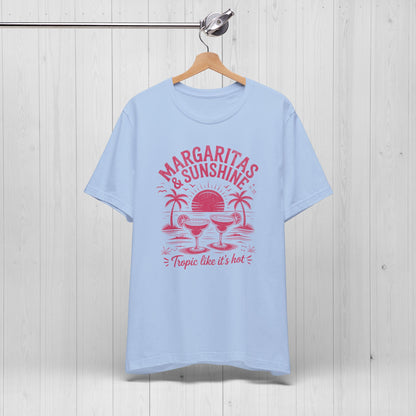 Margaritas and Sunshine Tee – Retro Beach Vibes Shirt 🌞🍹