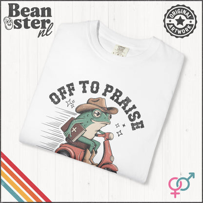 Off To Praise The Lord Frog T-Shirt – Funny Christian Gift