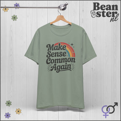 Make Sense Common Again- Retro Rainbow T-Shirt 🌈