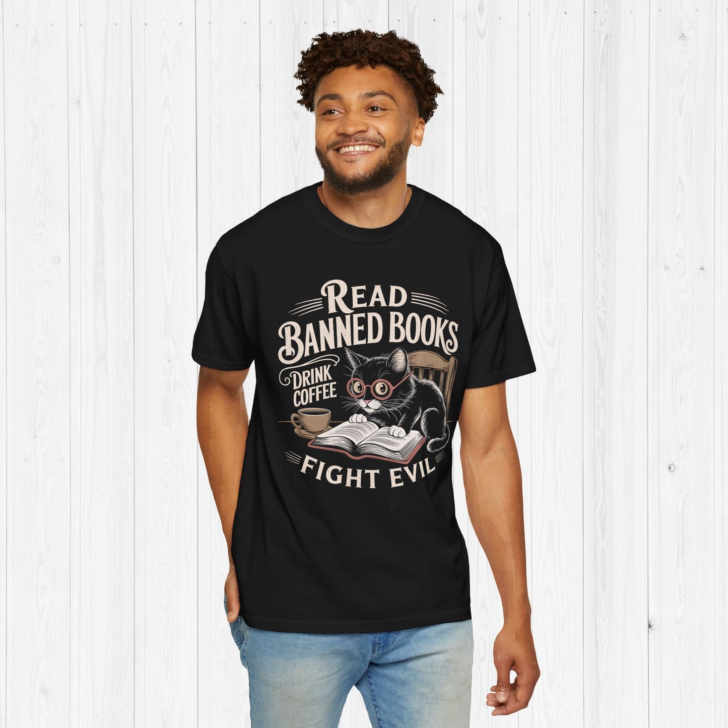 Read Books Drink Coffee Fight Evil Shirt