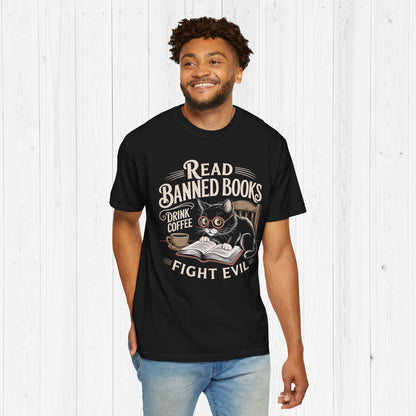 Read Books Drink Coffee Fight Evil Shirt