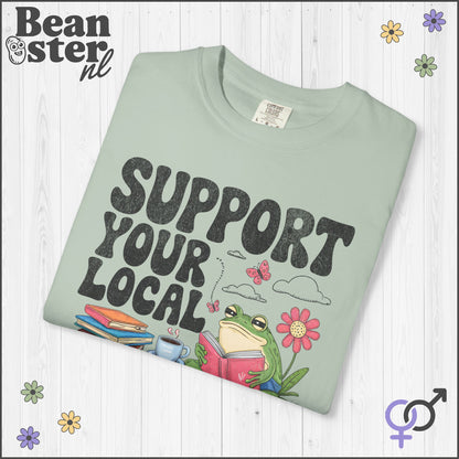 Support Your Local Library Frog Shirt