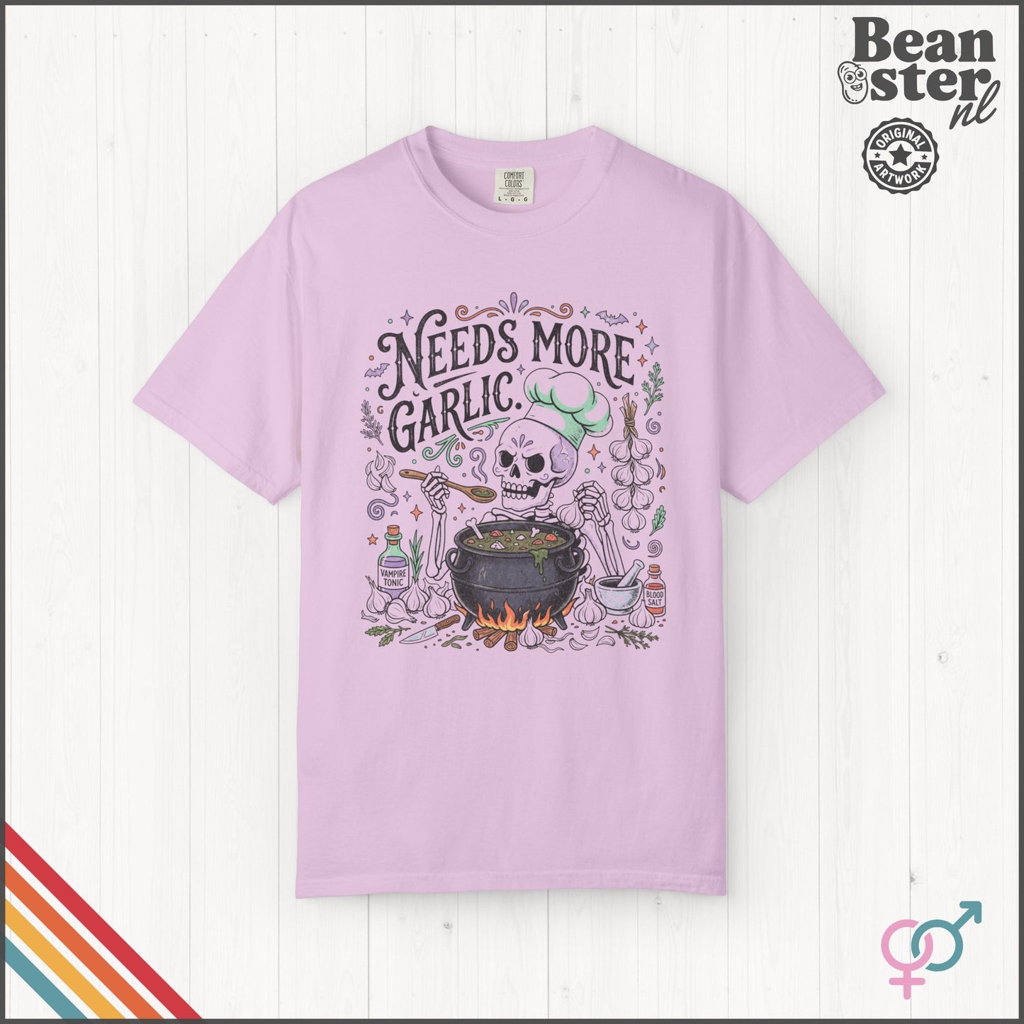 Needs More Garlic T-Shirt | Funny Foodie Kitchen Tee