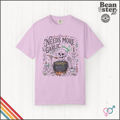 Needs More Garlic T-Shirt | Funny Foodie Kitchen Tee