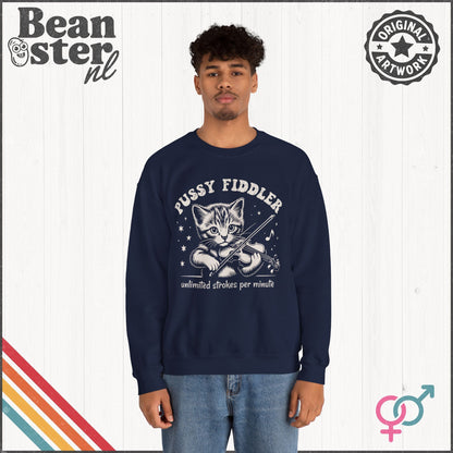 Pussy Fiddler Sweatshirt – Funny Cat Meme Crewneck