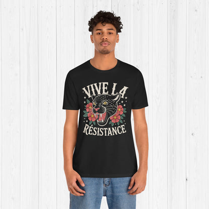 Vive la Résistance Tee – Retro Panther Floral Shirt