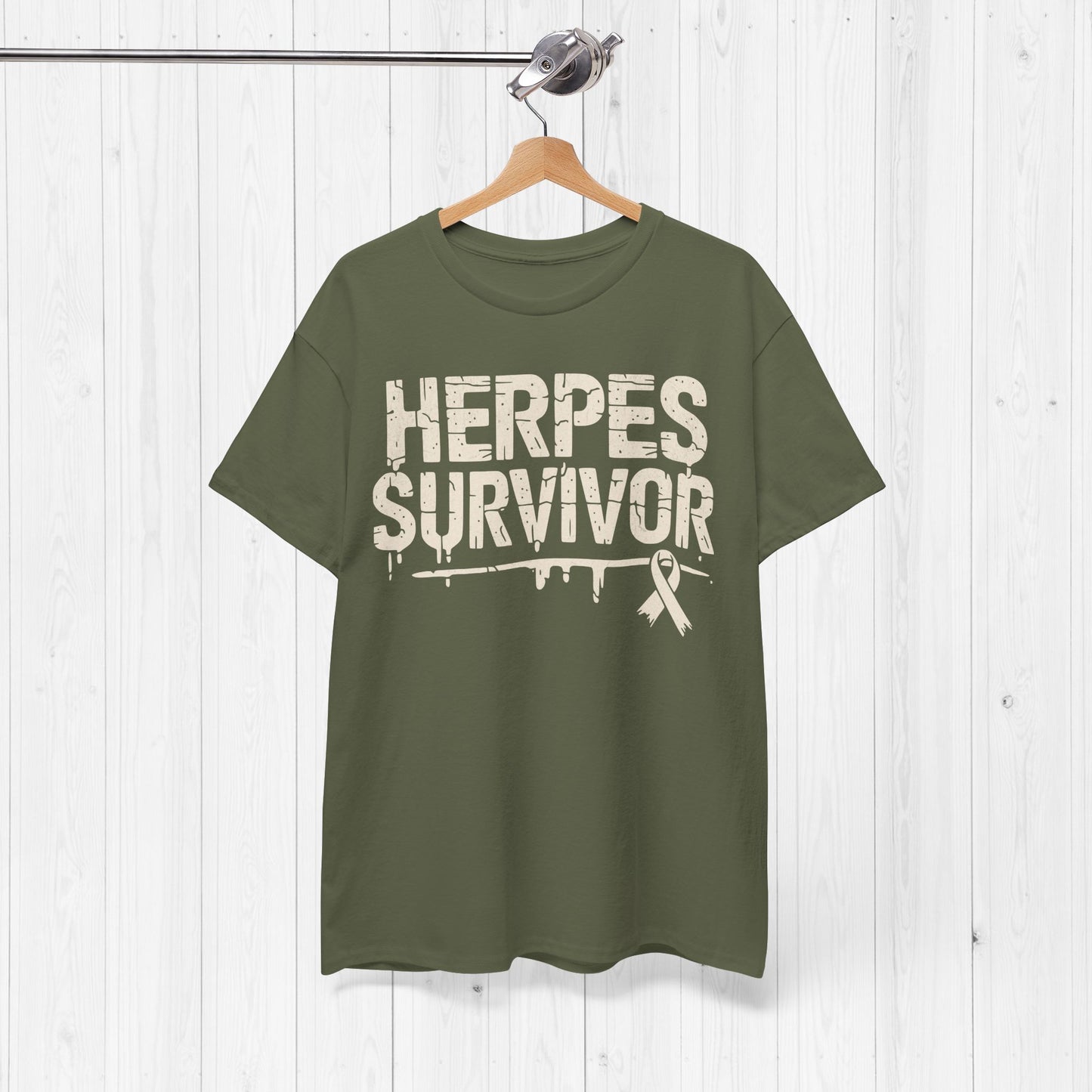 “Herpes Survivor” Funny STD T-Shirt