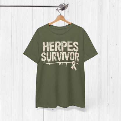 “Herpes Survivor” Funny STD T-Shirt
