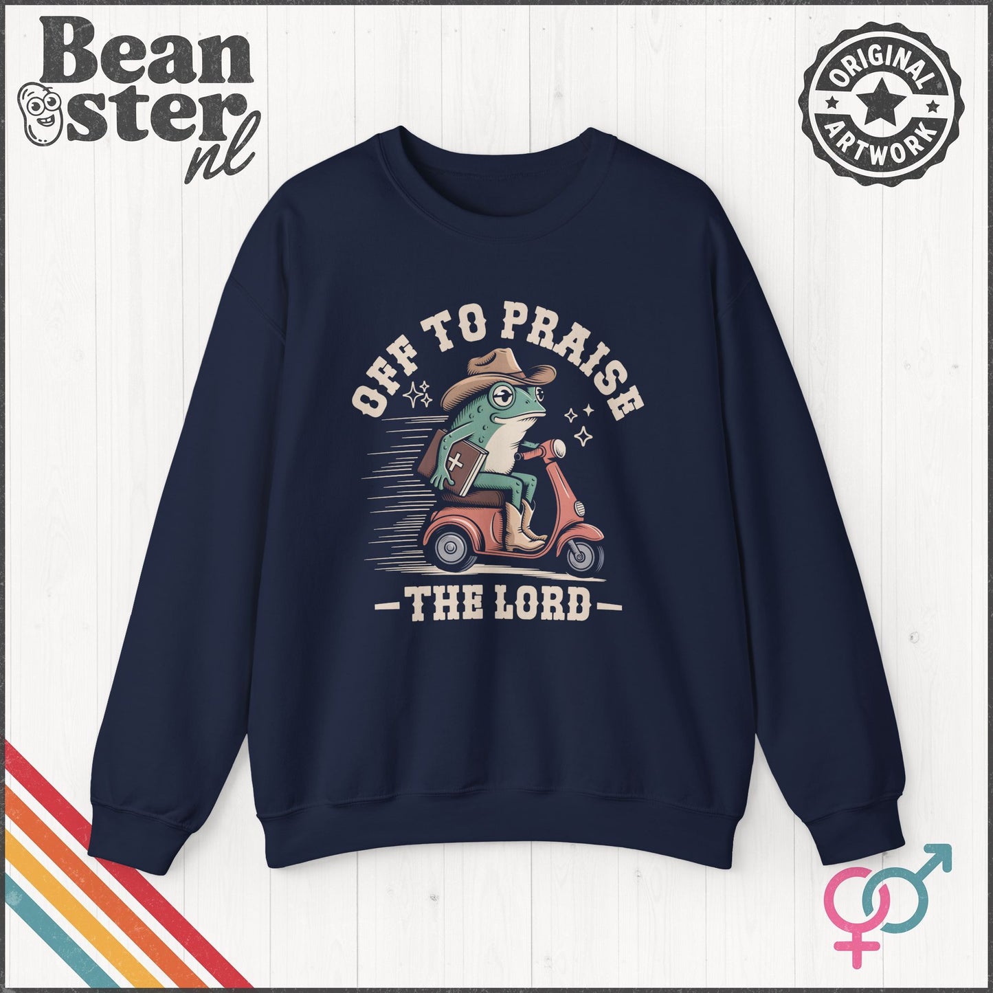 Off To Praise The Lord Frog Sweater – Funny Christian Sweatshirt