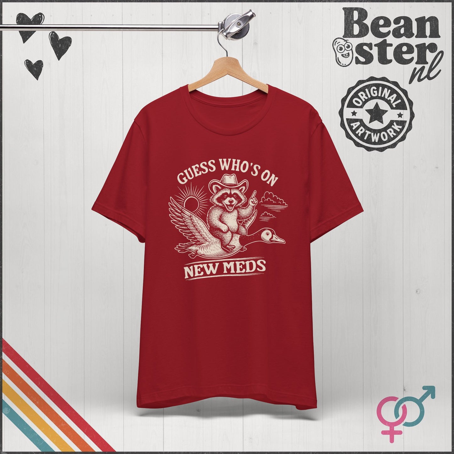 Guess Who’s On New Meds Raccoon Goose Funny Graphic Tee