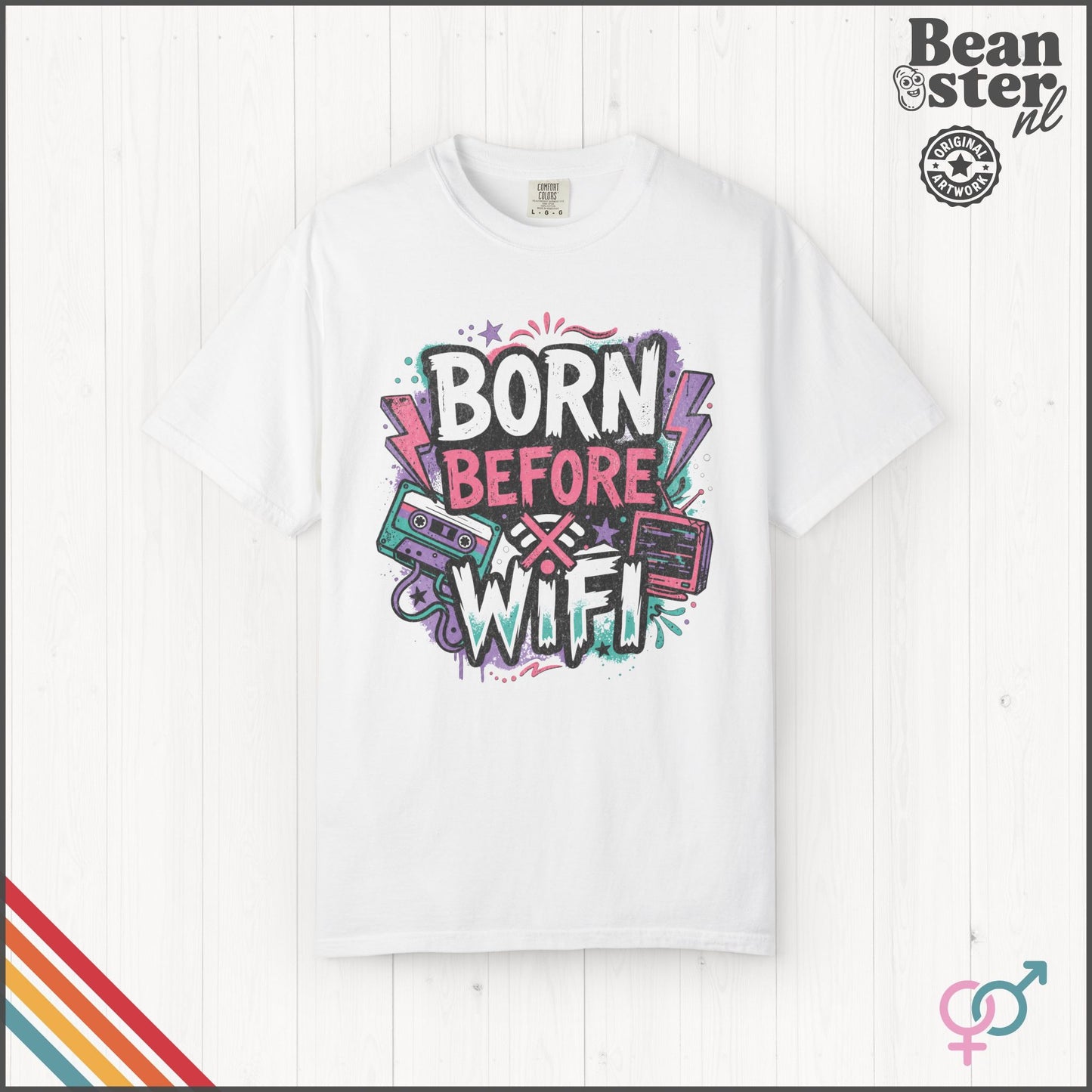 Born Before WiFi T-Shirt | 80s Kid Retro Tech Tee