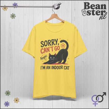 Sorry Can't Go I'm an Indoor Cat – Funny Retro Tee