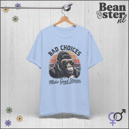 Bad Choices Gorilla Shirt – Retro Funny Graphic Tee