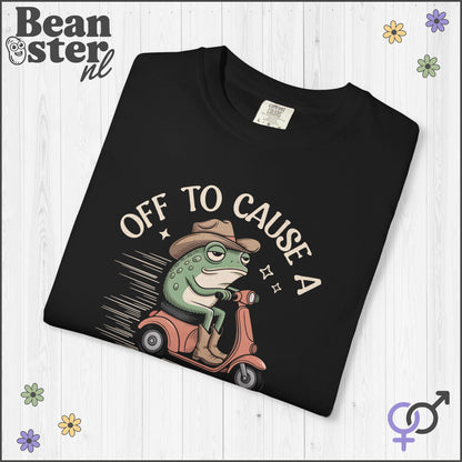 Off To Cause Kerfuffle Frog Meme T-Shirt | Funny Gift Tee