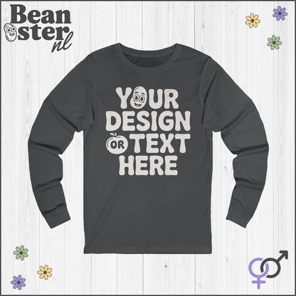 Personalized Long Sleeve Choose Your Print Longsleeve Custom Gift Oversized Sweater Personal Unisex Birthday Gifts Your Design Here
