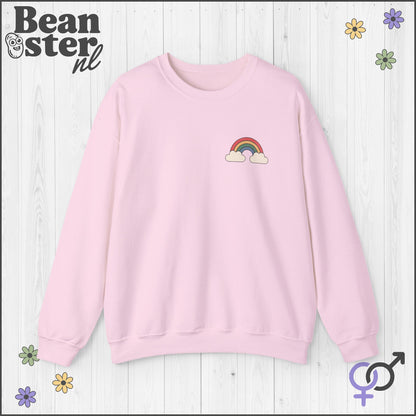 Groovy Flower Sweatshirt – Big Fan of Human Rights Back & Front