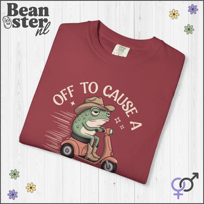 Off To Cause Kerfuffle Frog Meme T-Shirt | Funny Gift Tee