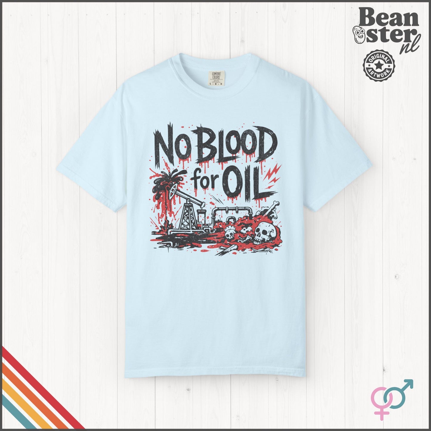 No Blood For Oil Anti-War Protest Graphic T-Shirt