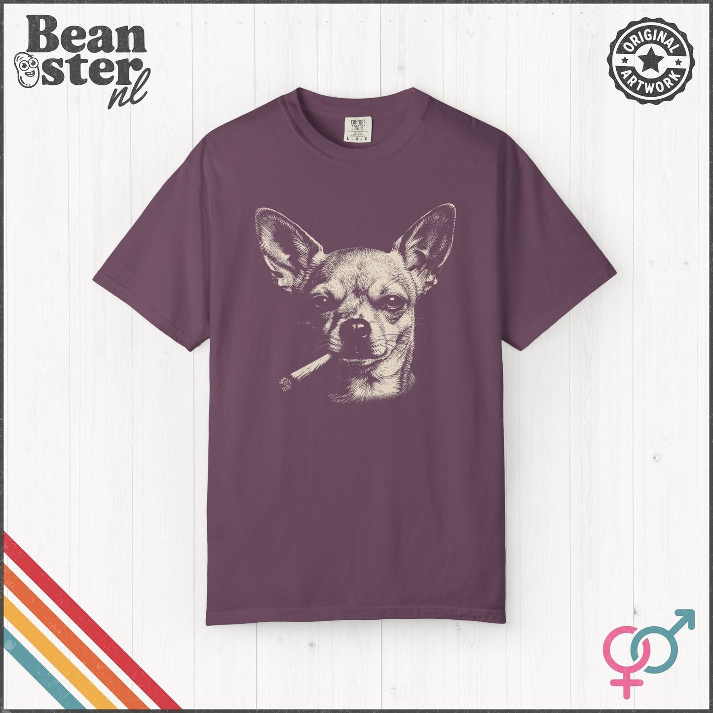 Smoking Chihuahua Graphic T-Shirt