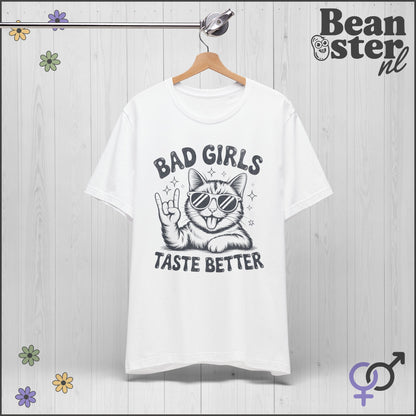 Bad Girls Taste Better – Cool Rock Cat Graphic Tee