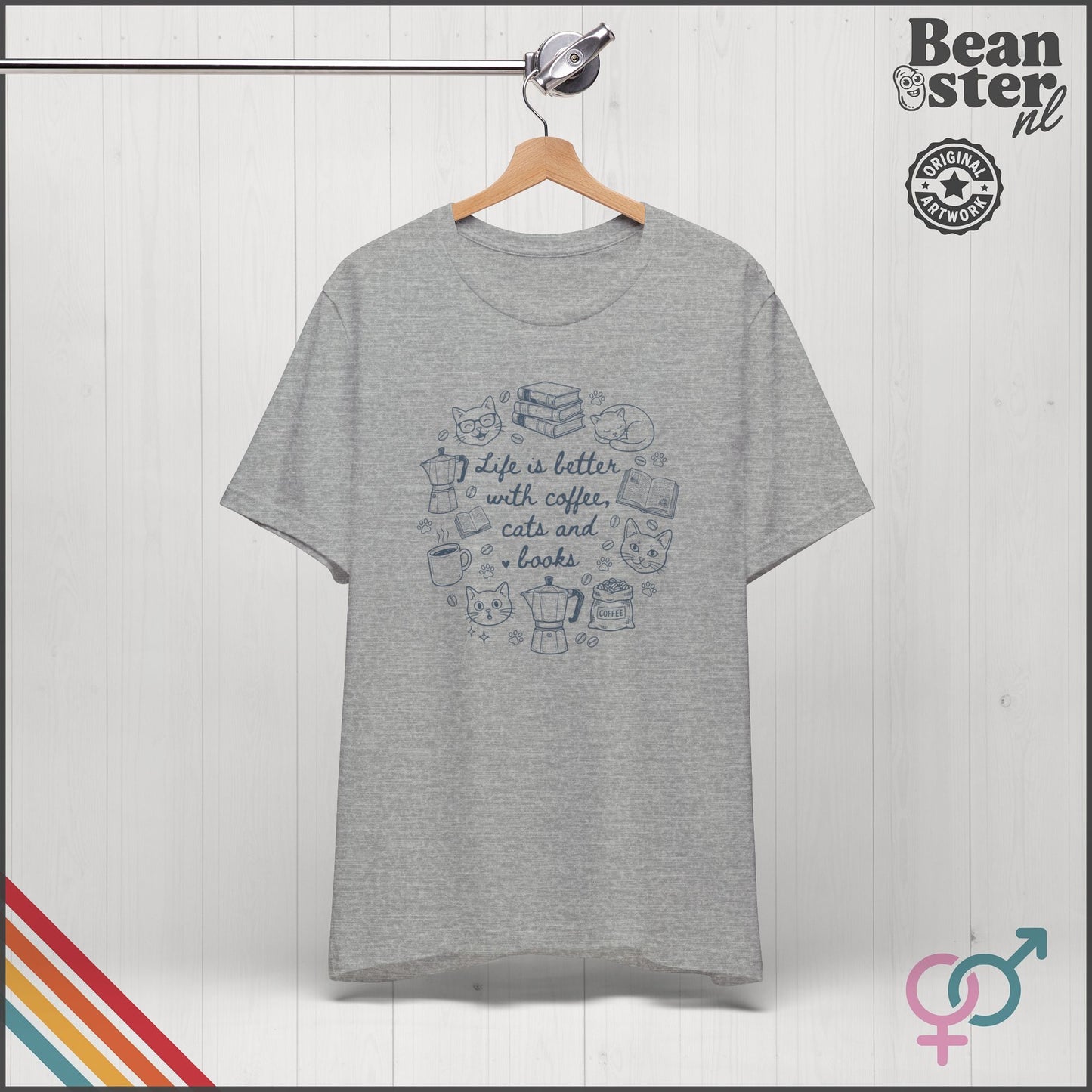 Coffee Cats And Books Shirt | Cozy Reading Tshirt, Vintage Reader Gift, Coffee Lover Retro Tee
