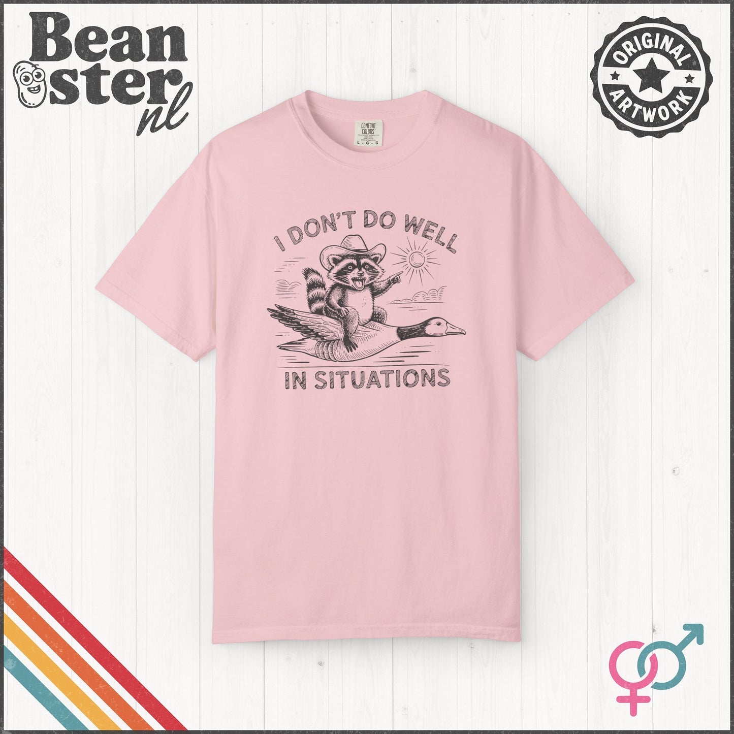 Silly Raccoon & Goose Shirt – Funny Anxiety Meme Tee